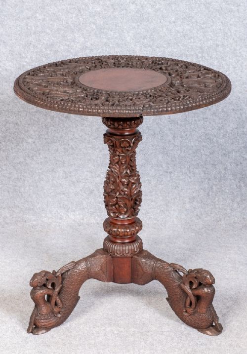 Anglo Burmese Carved Teak Table