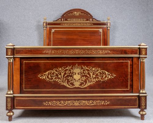 Fine French Brass Inlaid Bed