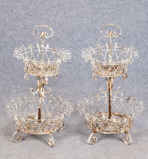 Pair of Antique Wire Work Planters.