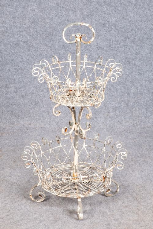 Unusual 2 Tier Wire Planter