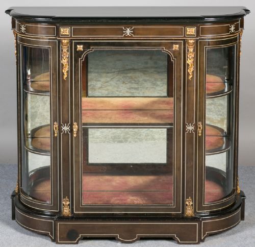 Victorian Ebonised and Ivorine Inlaid Credenza