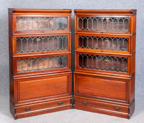 Good Quality Pair Mahogany Globe Wernicke Bookcases