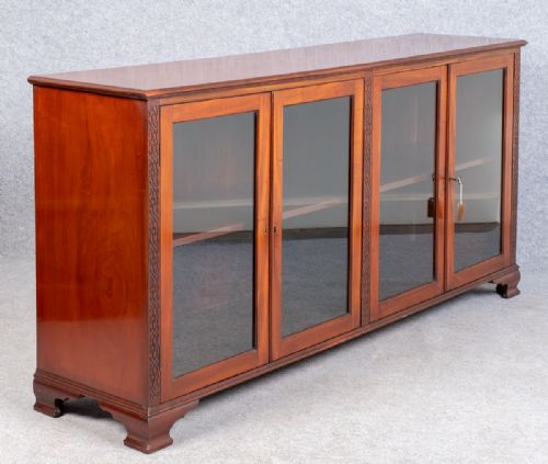 Large Mahogany 4 Door Bookcase
