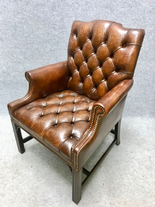 Gainsborough Style Leather Library Desk Chair
