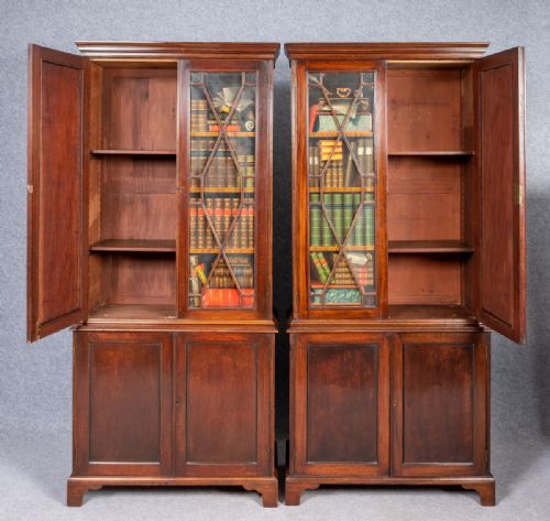 Unusual Pair of George III Bookcase Cabinets