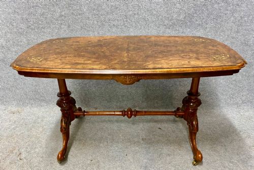 Victorian Burr Walnut & Inlaid Coffee Table
