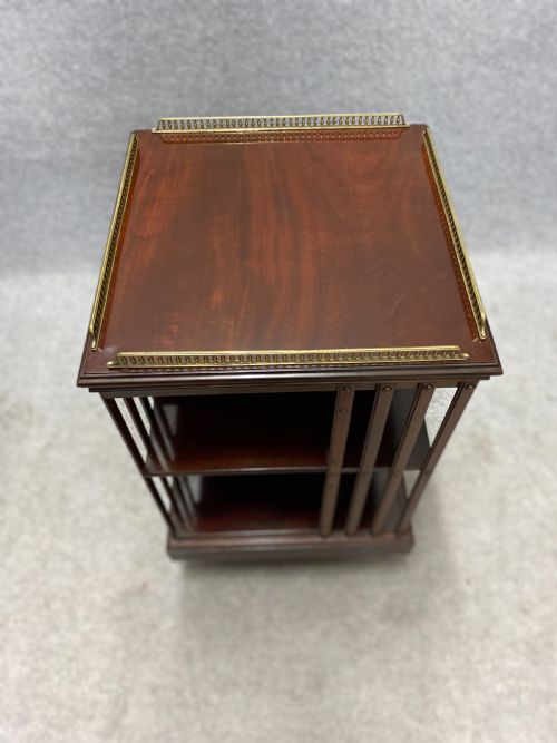 Edwardian Maple & Co. Revolving Mahogany Bookcase