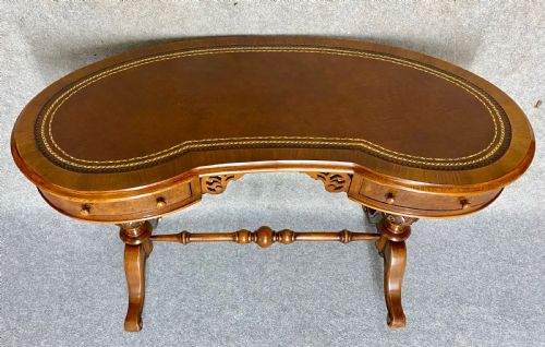 Walnut Kidney Shaped Writing Table