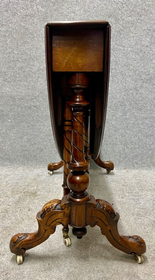 ATTRACTIVE GOOD QUALITY VICTORIAN BURR WALNUT DROP LEAF TABLE - ADDITIONAL PHOTO 1