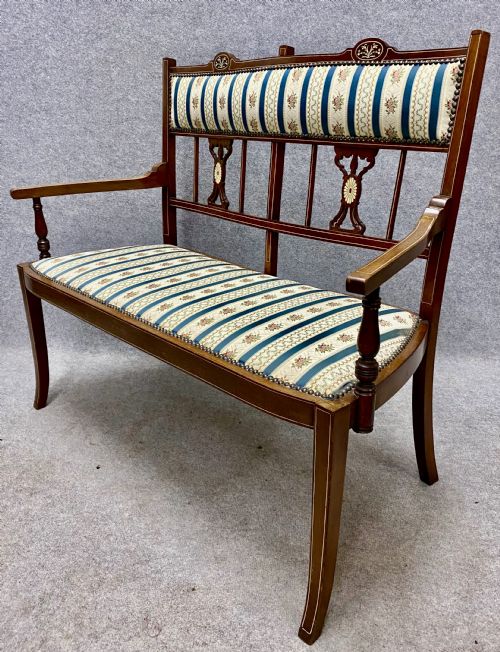 Small Edwardian Inlaid Settee