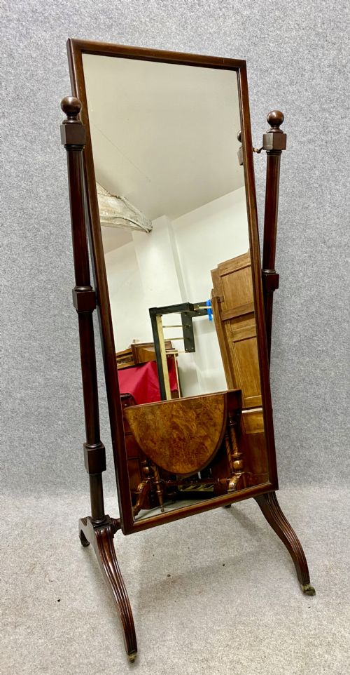 19th.century Mahogany Cheval Mirror