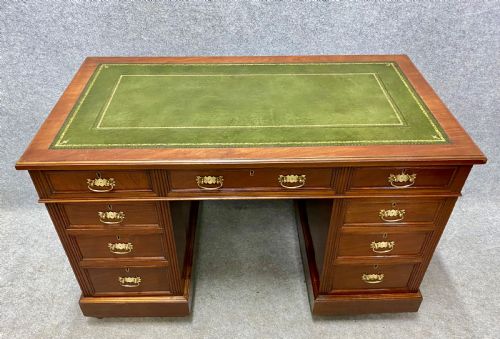 Victorian Walnut Pedestal Desk