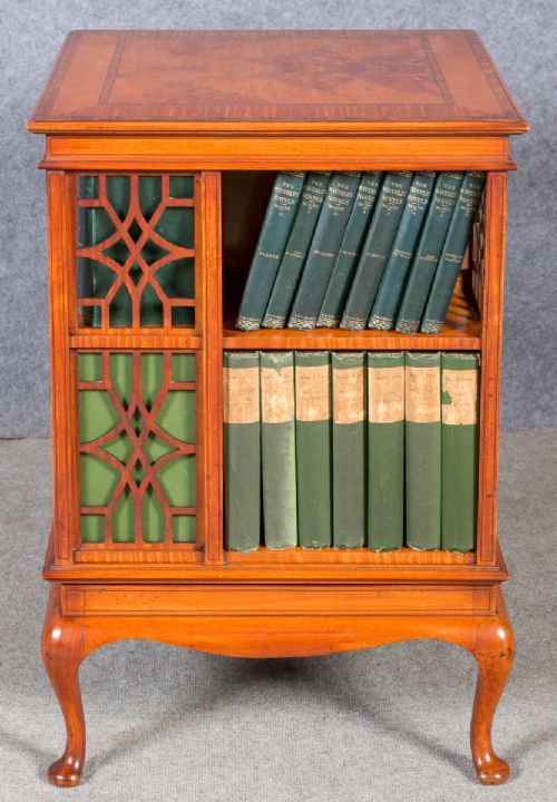 Fine Satinwood Shoolbred Revolving Bookcase
