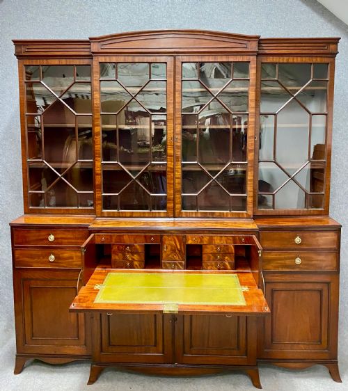 George III Mahogany Secretaire Bookcase