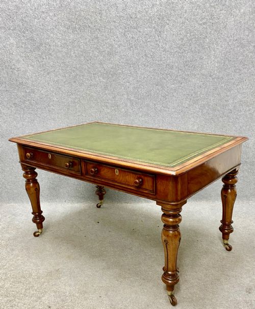 Large Double Sided Mahogany Writing Table