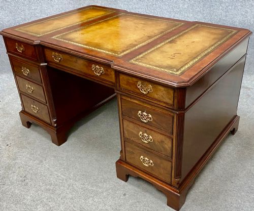 Edwardian Mahogany Partners Desk