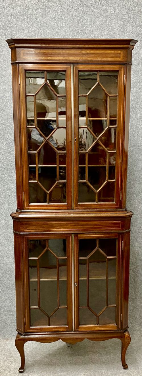 Edwardian Inlaid Corner Cabinet