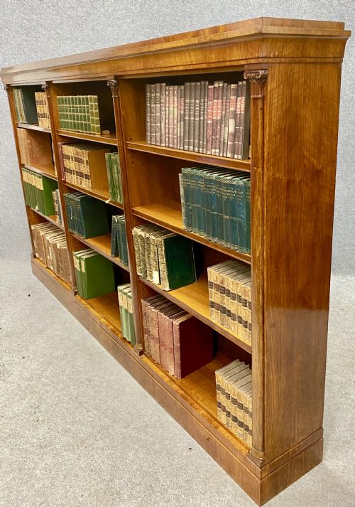 Substantial Large Walnut Open Bookcase