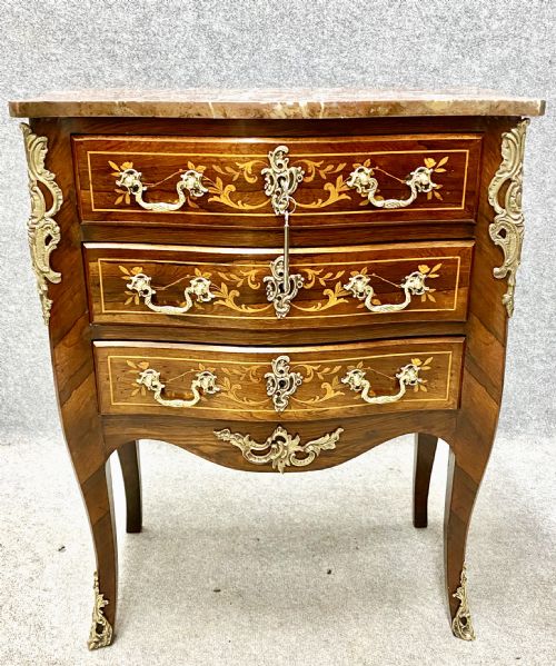 Small French Marble Top Chest of Drawers