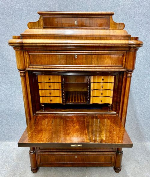 Superb Biedermeier Rosewood Abattant Escritoire Desk.