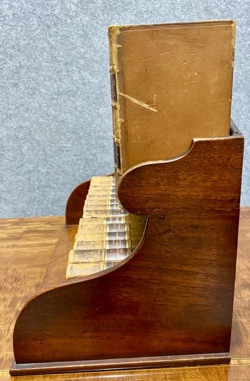 ANTIQUE MAHOGANY DESK TIDY BOOKSHELF - ADDITIONAL PHOTO 7