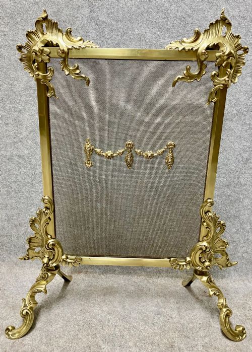 Good Quality Brass Rococo Style Fire Screen