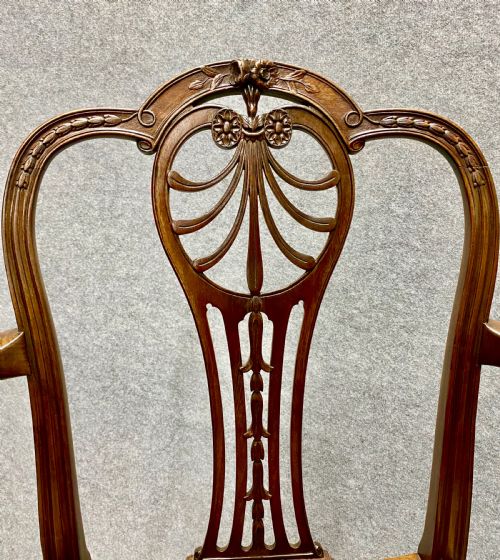 fig 1. Pair of Mahogany Georgian Style Elbow or Desk Chairs