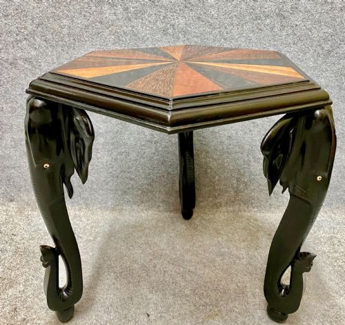 SMALL CEYLONESE SPECIMEN WOOD ELEPHANT TABLE - ADDITIONAL PHOTO 1