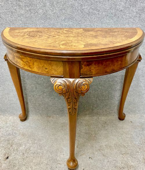 Good Quality Burr Walnut Card Table