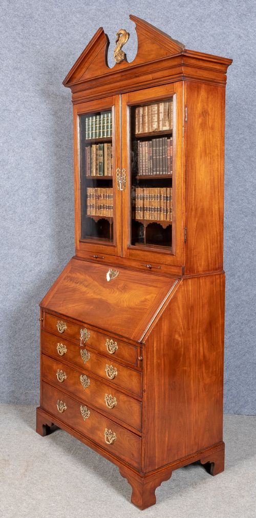 Substantial George III Mahogany Bureau Bookcase
