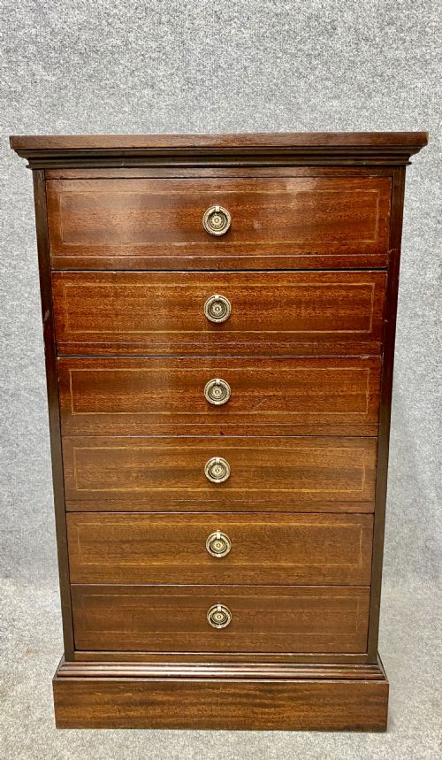 Edwardian Inlaid Folio Chest of Drawers