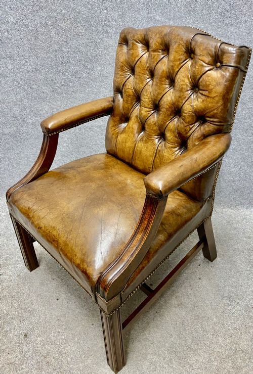Mahogany & Leather Library Desk Chair
