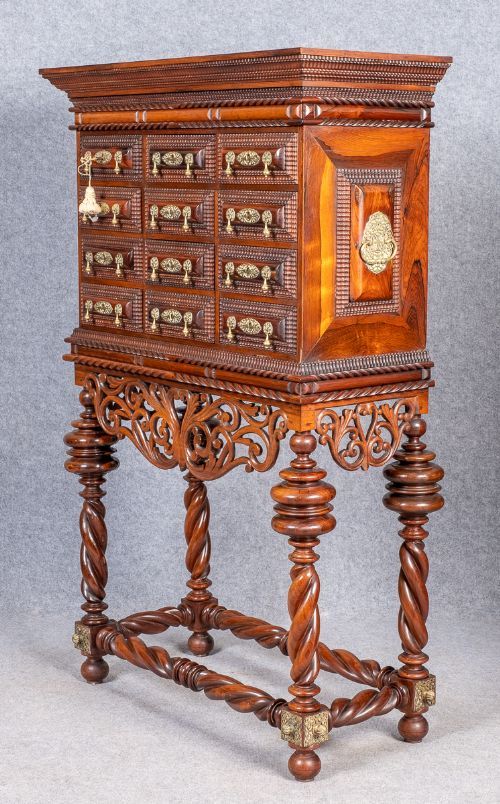 Rare Portugese Contador Cabinet on Stand