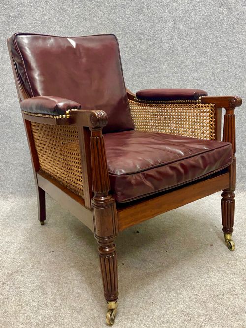 Regency Mahogany Bergere Library Armchair