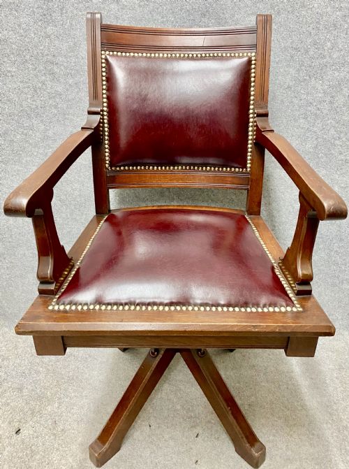 Arts & Crafts Patented Swivel Desk Chair