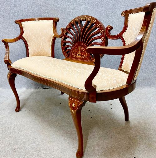 SUPERB MAHOGANY INLAID PARLOUR SUITE - ADDITIONAL PHOTO 7
