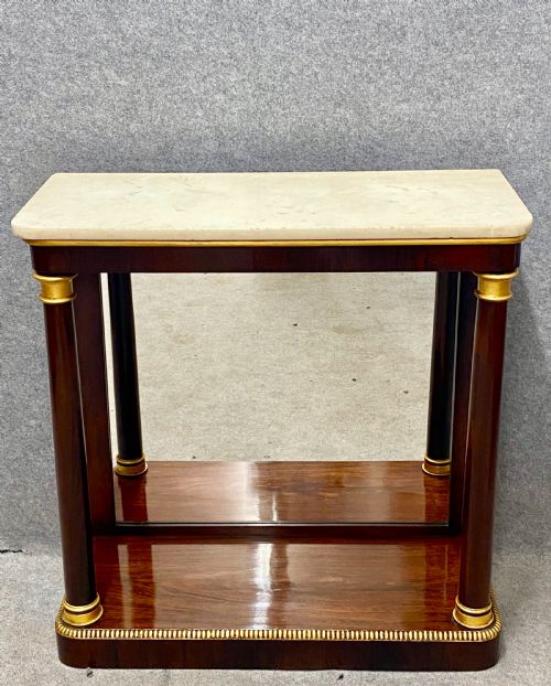 Attractive Rosewood,gilded & Marble Top Console Table