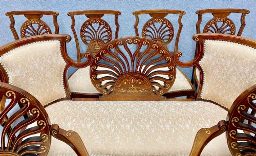 SUPERB MAHOGANY INLAID PARLOUR SUITE - ADDITIONAL PHOTO 1