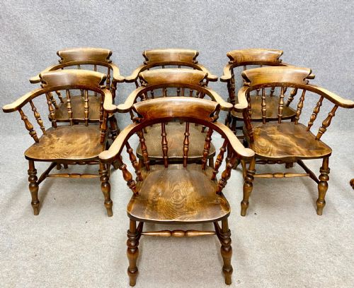Set of 7 Antique Captains Chairs