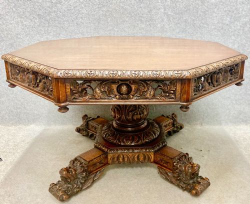 Good 19th Century Carved Oak Centre Table