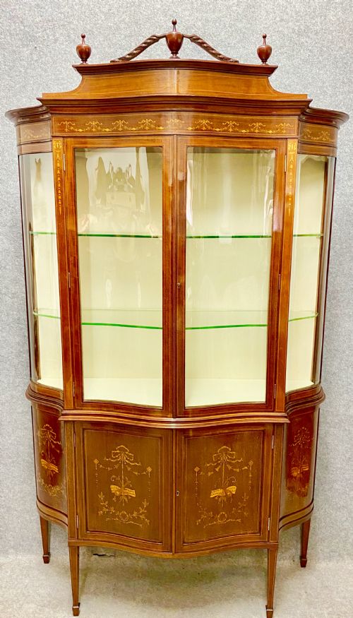 Fine Inlaid Mahogany Display Cabinet