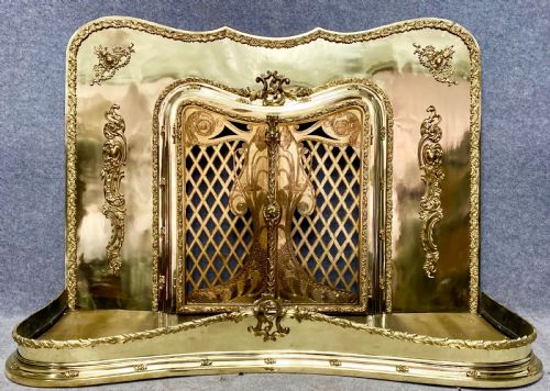Unusual Brass Fire Place Surround