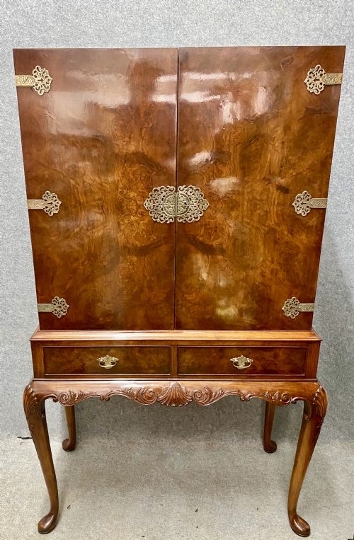 Burr Walnut Drinks Cabinet