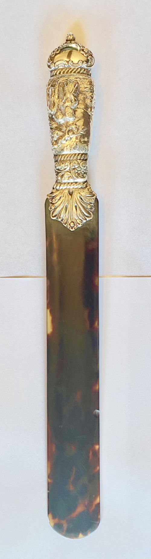 Large Victorian Silver & Tortoiseshell Page Turner