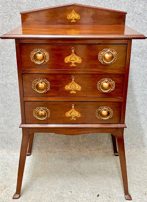 Stylish Art Nouveau Mahogany & Inlaid Chest of Drawers