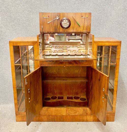 Art Deco Walnut Cocktail Cabinet