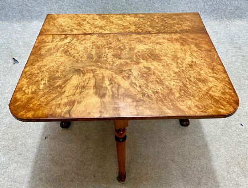 VICTORIAN BURR WALNUT 34 SIZE SUTHERLAND TABLE - ADDITIONAL PHOTO 1