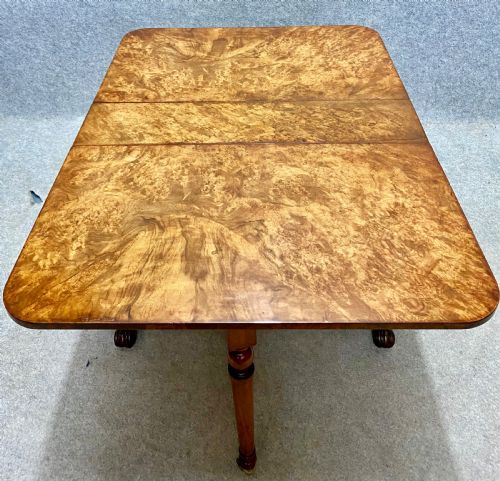 VICTORIAN BURR WALNUT 34 SIZE SUTHERLAND TABLE - ADDITIONAL PHOTO 2