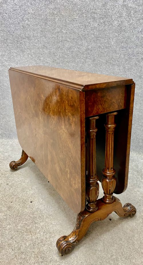 VICTORIAN BURR WALNUT 34 SIZE SUTHERLAND TABLE - ADDITIONAL PHOTO 9