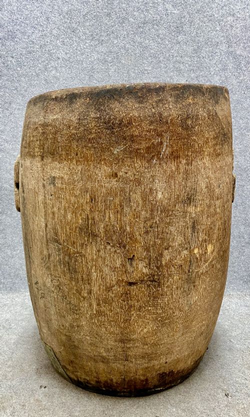 Large 18th.century Hewn Palm Drum